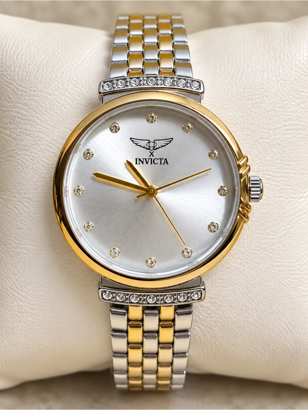 Invicta Angel 69954 Two Tone Crystal Statement Watch 34mm NWT
